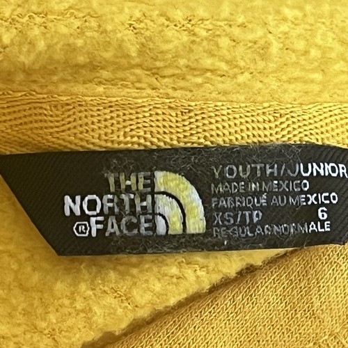 The North Face Hoodie Youth Boys XS / 6 Pullover Logo Pocket Sweatshirt Yellow - Picture 7 of 9
