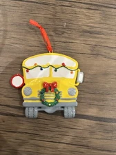 School Bus Personalized Christmas Ornament