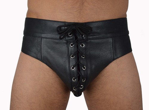 Awanstar Zum schnürn Leder unterhose,Leder Thong-Leder Jockstrap,lederslips - Picture 4 of 4