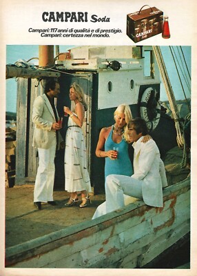 70er Jahre * Original Werbung ''Campari Soda, Qualität und Prestige, Boot'' in Pa