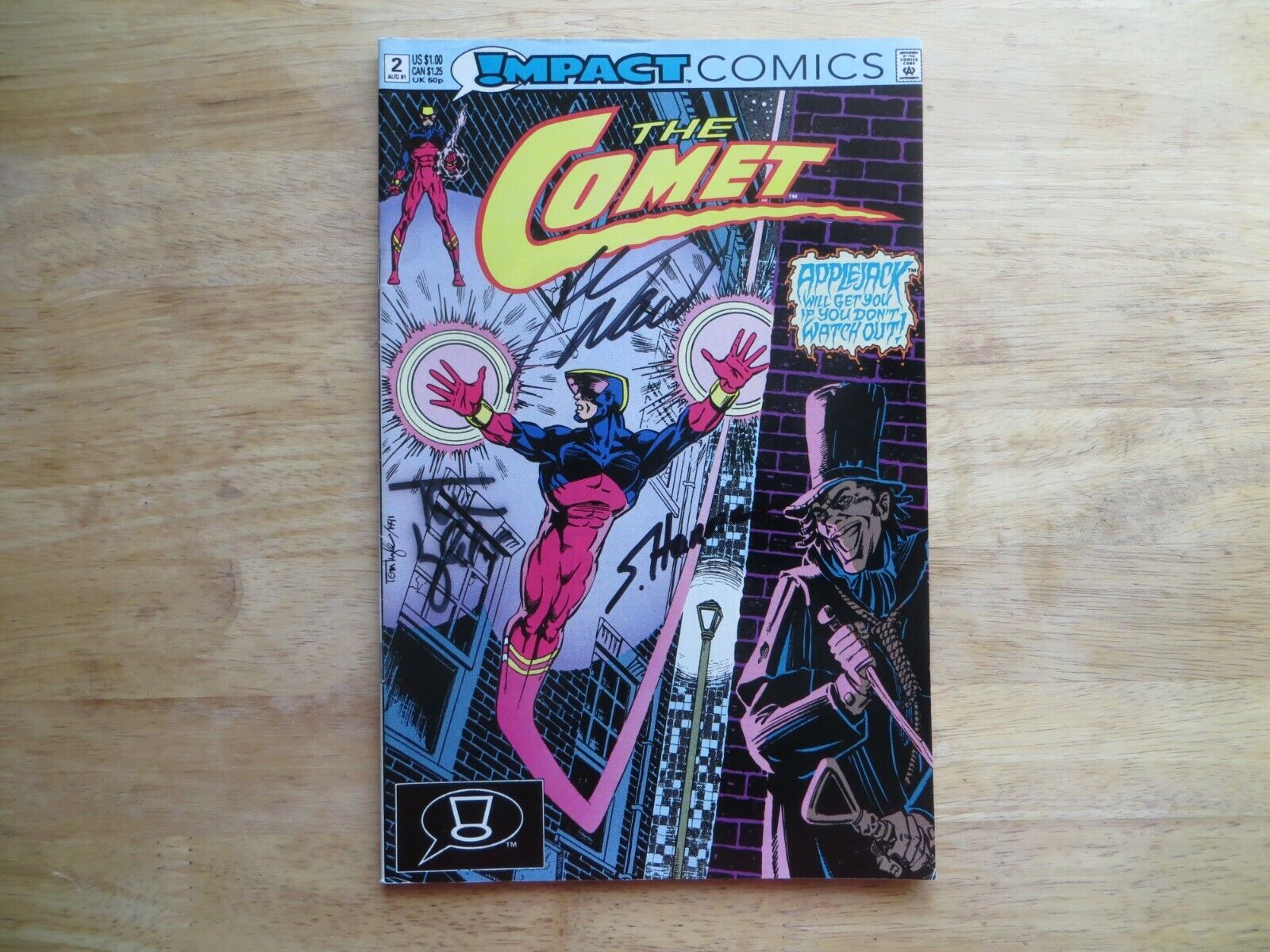 1991 DC THE COMET # 2 SIGNED 3X SCOTT HANNA & TOM LYLE & MARK WAID,WITH POA