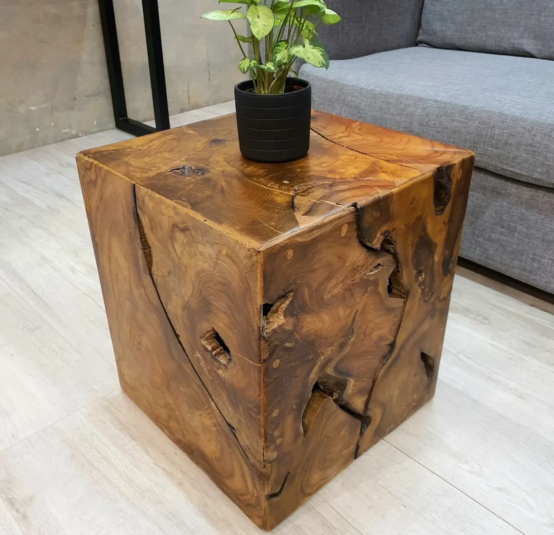 Solid teak 2024 side table