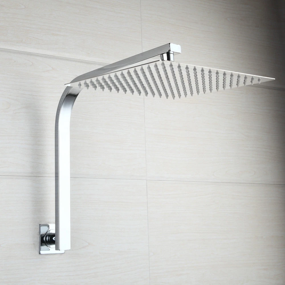 EUB Wall Mounted Bathroom 8" Rainfall Square Shower Head W/Gooseneck Shower Arm