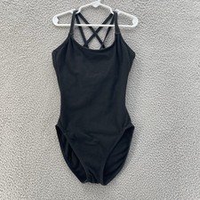 Capezio Leotard Youth Small Black Performance Stretch Bodysuit Dancewear