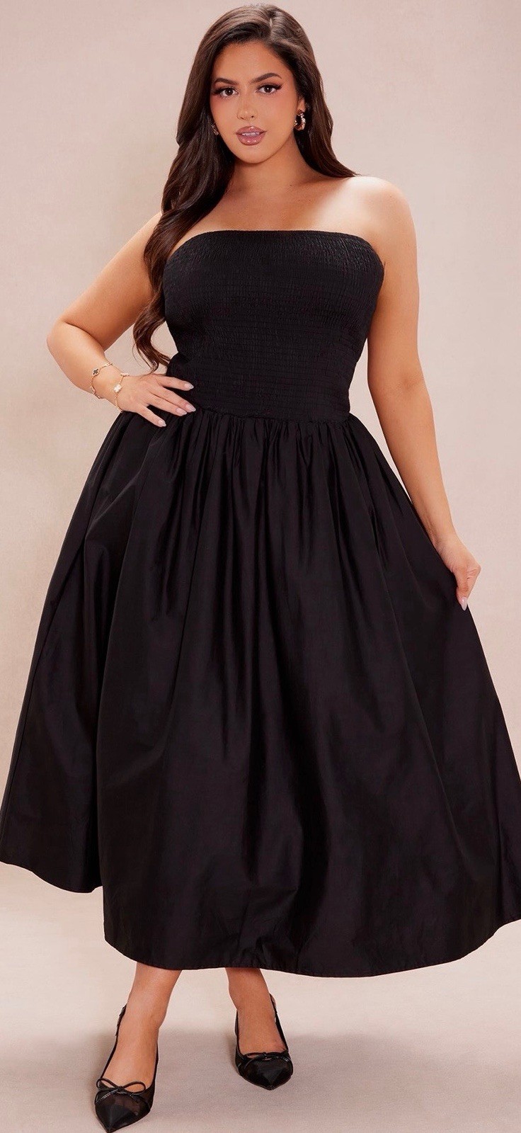 NEW Fashion Nova Luckiest Girl Poplin Maxi Dress Black Size L