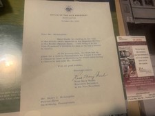 Rose Mary Woods Signed Letters JSA Nixon&rsquo;s Secretary Watergate