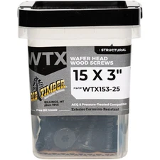 Big Timber #15 x 3 In. Wafer Head Black Wood Screw (25 Ct.) WTX153-25 Big Timber