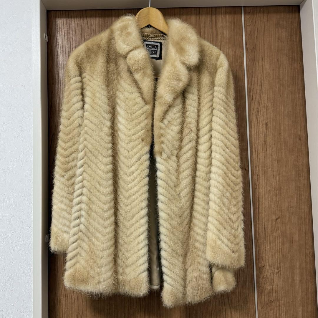 Saga Mink コート　11号　L 高級 Saga Mink コート 11号 L 高級 クリーム色 | eBay