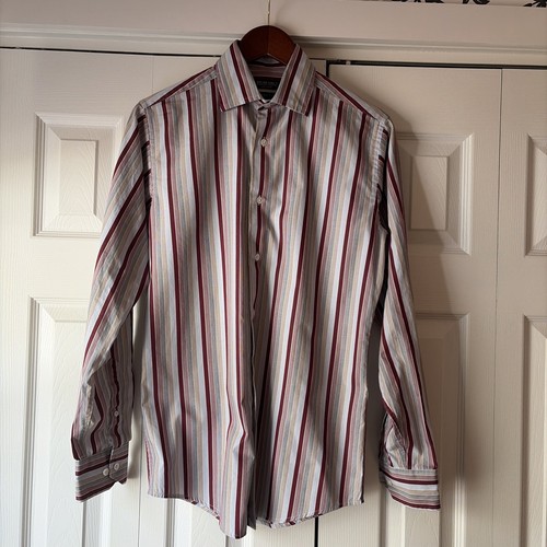 Murano Easy Care Men S Long Sleeve Shirt Multi Color Stripe Career