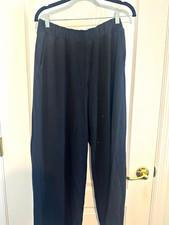 Old Navy Women s Black Solid Straight Leg Flat Front Pants Elastic Waist M