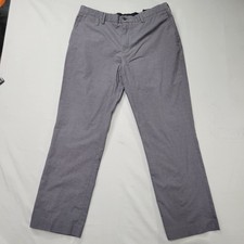 Polo Ralph Lauren Mens 36x30 Classic Fit Gray Flat Front Dress Pants Stretch 
