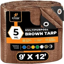 Brown Poly Tarp 9x12 Feet Water Resistant