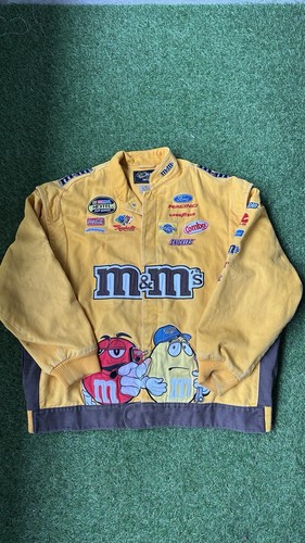 Chase Authentics Men's M&M's Joe Gibbs Kyle Busch Vintage NASCAR Jacket Size 3XL