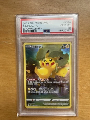 Pokemon Pikachu Crown Zenith Galarian Gallery GG30/GG70 PSA 10