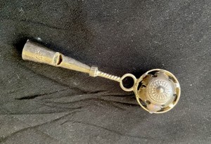 Vintage Sterling Silver Baby Rattle With Bell And Whistle. 13.9 Gr