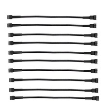 New Materials 3 Pin / 4-Pin pc Fan Extension Cable 12" 30cm, Black pwm Fan E...