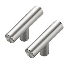 Cabinet Knobs - Kitchen Silver Pulls for Drawer 30 Pack Brushed Nickel T Bar