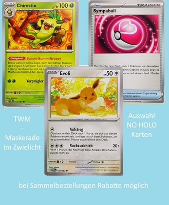 Pokémon Karten | Maskerade im Zwielicht TWM | NO HOLO | Pokemon & Trainer | De