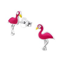 Flamingo Ohrstecker Kinder Damen Ohrringe Sterling Silber 925 Geschenk MäDchen