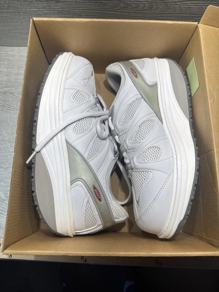 MBT Sport 2 Mujer BlancoRocker Zapatos Tonificación Caminar Talla 9.5 Nuevos En Caja. Calcetines Foto 2 de 4