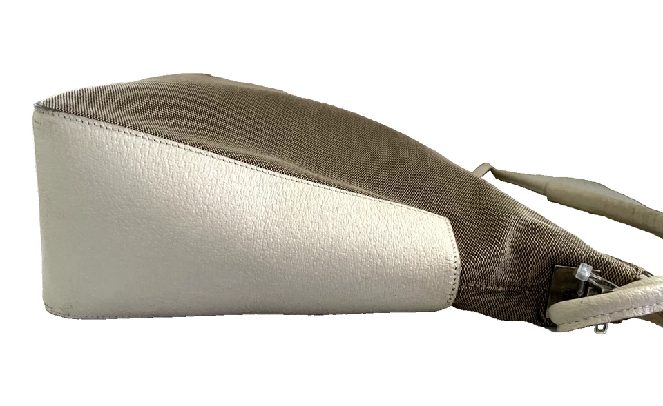 Gucci Canvas Hobo Shoulder Bag Brown White Leather Authentic - Image 3 of 4