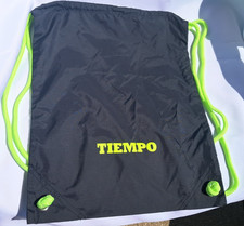 Nike Tiempo Soccer Drawstring Tote Carry Shoe Dust Gym Bag 16x13 Black Volt