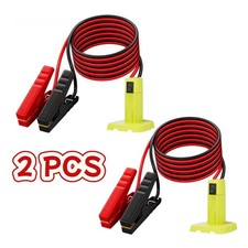 2 PCS Battery Adapter For Ryobi w/ 6FT Jumper Cable Clamp Battery Jumper Starter