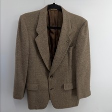 Vintage Christian Dior Grand Luxe Collection herringbone tweed two button blazer