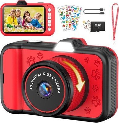 Kinderkamera, Usteetic 3,5'' Großbildschirm 1080P Digitalkamera Kinder mit 360°