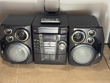 Sistema estéreo componente mini estante SHARP CD-E99 AM/FM 3 discos doble casete remoto
