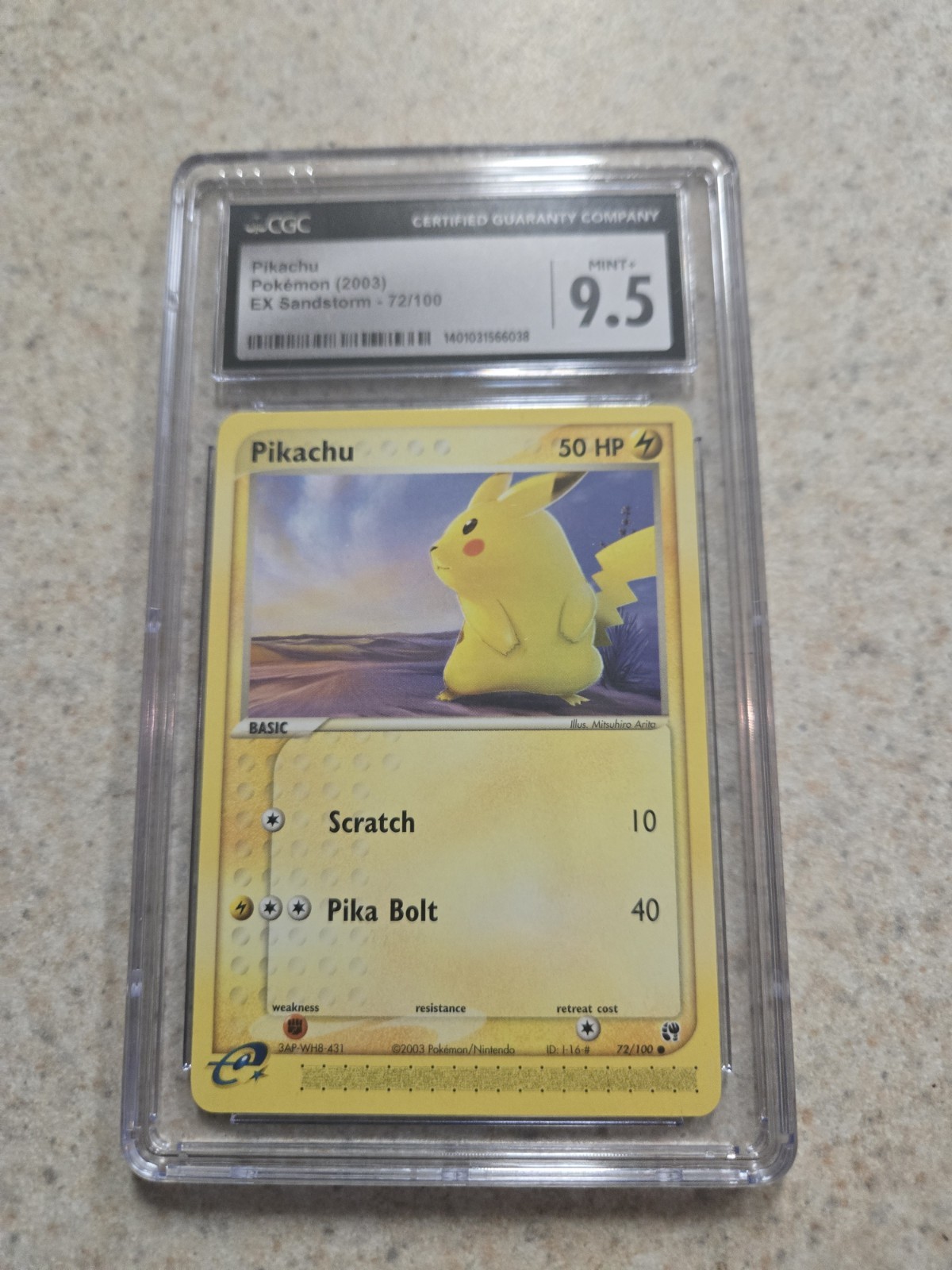 Pokémon Pikachu EX Sandstorm 72/100 Regular Common CGC 9.5 English