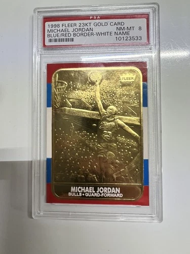 1997-98 23kt Gold Card Fleer Reprints - Rookies 1986-87 Michael Jordan All Gold