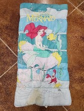 Vtg Disney's Little Mermaid Comforter Size Wide Twin Reversible Flaws EC