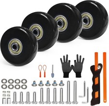 Luggage Wheels Replacement Kit 4PC Dia 2in/50mm Thick 0.71in/18mm PU Wheels w...