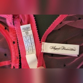 Agent Provocateur Pink and Black Polka Dot Lingerie Set NWOT lot 050