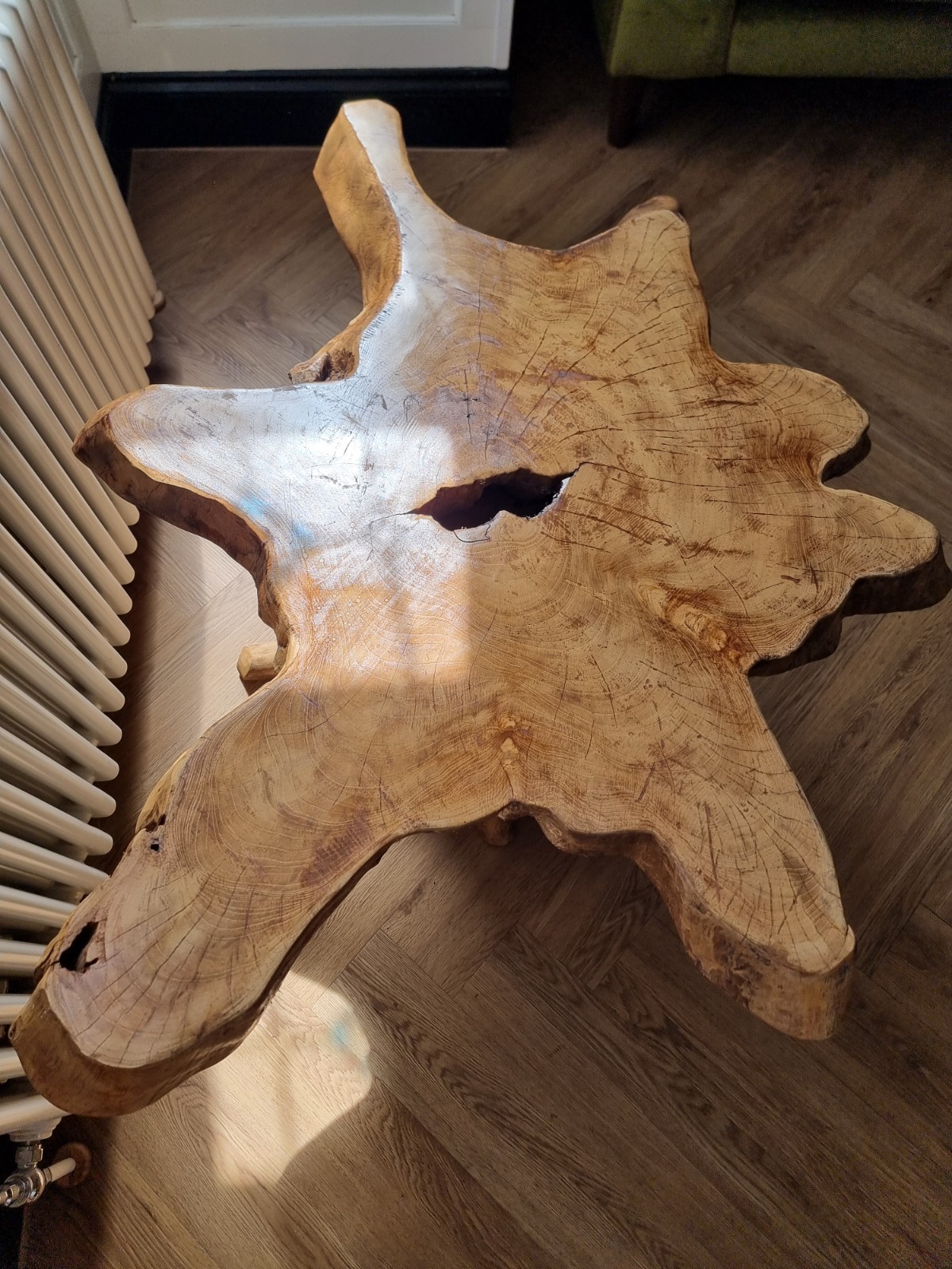 Natural Solid Wood Unique Tree Root Coffee Table (80x110cm Across, 50cm ...