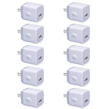 USB Wall Plug 10 Pack, UorMe 1A 5V Single Port Wall Charger Power Adapter Cube B