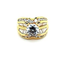 Spectacular 925 Gold Vermeil Cz Ring