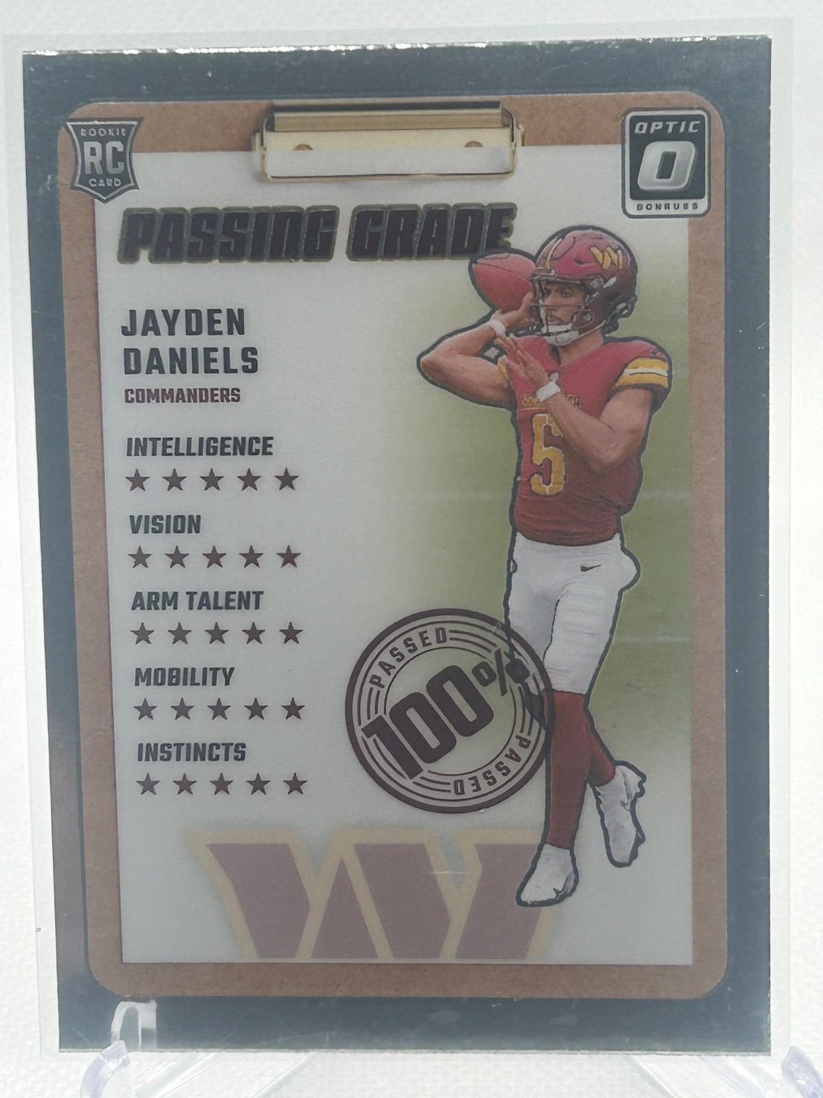2024 Donruss Optic Passing Grade Jayden Daniels Rookie RC – Washington Commander