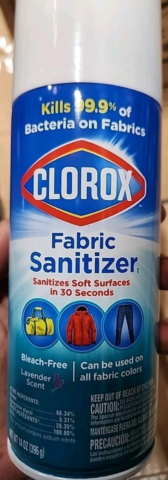 6 ct Case Clorox Fabric Sanitizer Spray Lavender Scent 14oz Each Soft Surfaces - Image 2 of 3