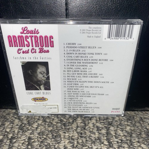 Louis Armstrong - Coal Cart Blues : Satchmo In The 40's (CD 2000) - Picture 2 of 5