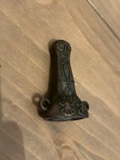 Antique Decorative Metal Needle Holder Scissors Case with Floral Embossed Motifs