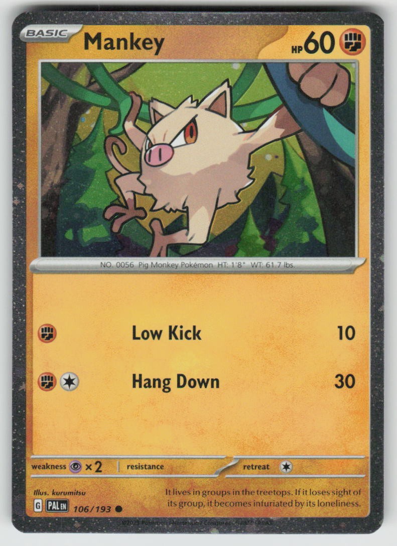 Mankey 106/193 Holo Common Miscellaneous Cards & Products Pokemon Lightly Played