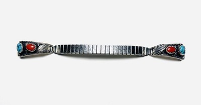 Vintage Navajo Sterling Silver Ladies Watch Band - Signed TJC Thomas Carusetta