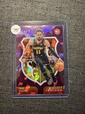 Panini Select 2024-25 Trae Young Select Certified Purple Cracked Ice #8 /75