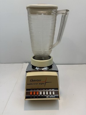 Osterizer BLENDER Cyclo Trol Eight Imperial Beige & Chrome Model 548 Works!