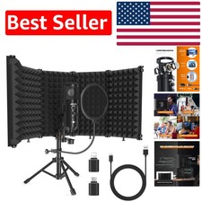 USB Studio Microphone Kit with Isolation Shield  Tripod - Perfect for Recording