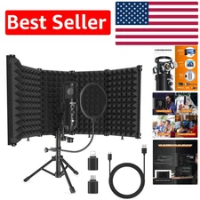 USB Studio Microphone Kit with Isolation Shield & Tripod - Perfect for Recording