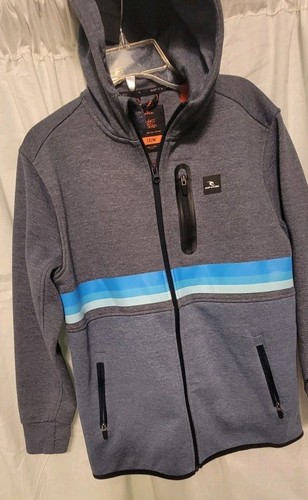 Rip Curl Anti Series Departed Hooded Full Zip Sweat Jacket Youth 12 Fleece Lined