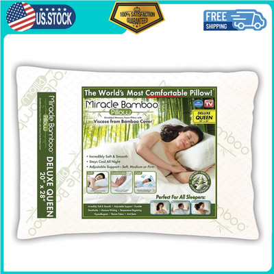 Ontel Miracle Shredded Memory Foam Pillow w Viscose from BambooCover,Queen,White
